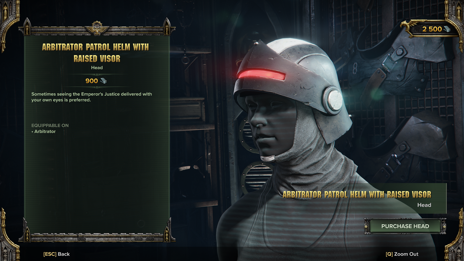 Capacete com visor erguido vendido por 900 Aquilas. Créditos: Fatshark