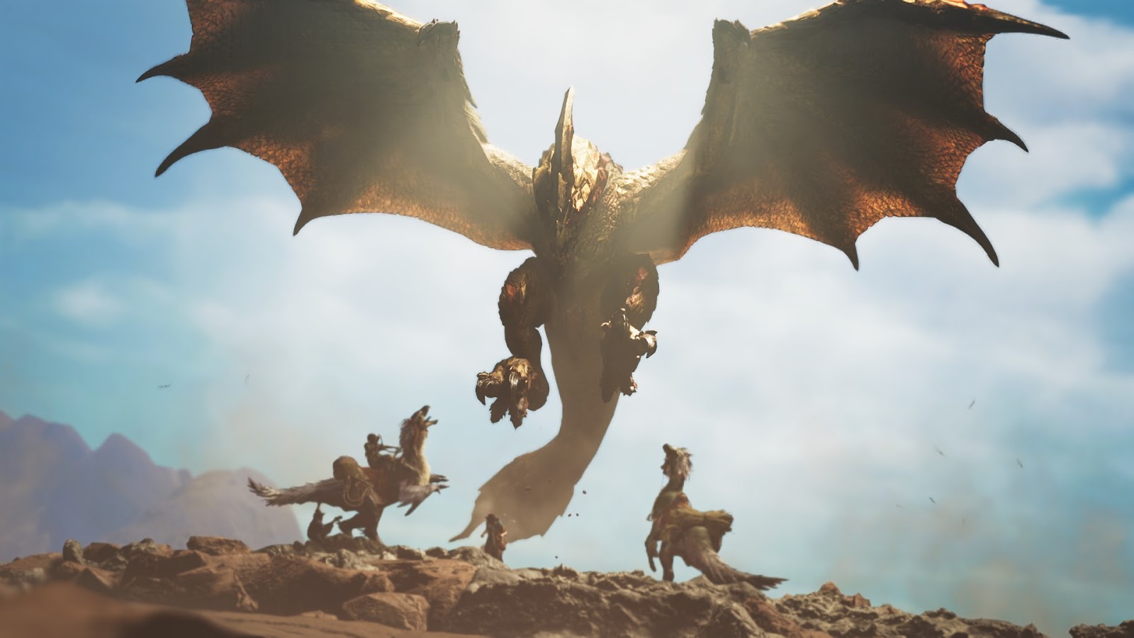 Cena de Monster Hunter Wilds com Seregios. Créditos: Capcom