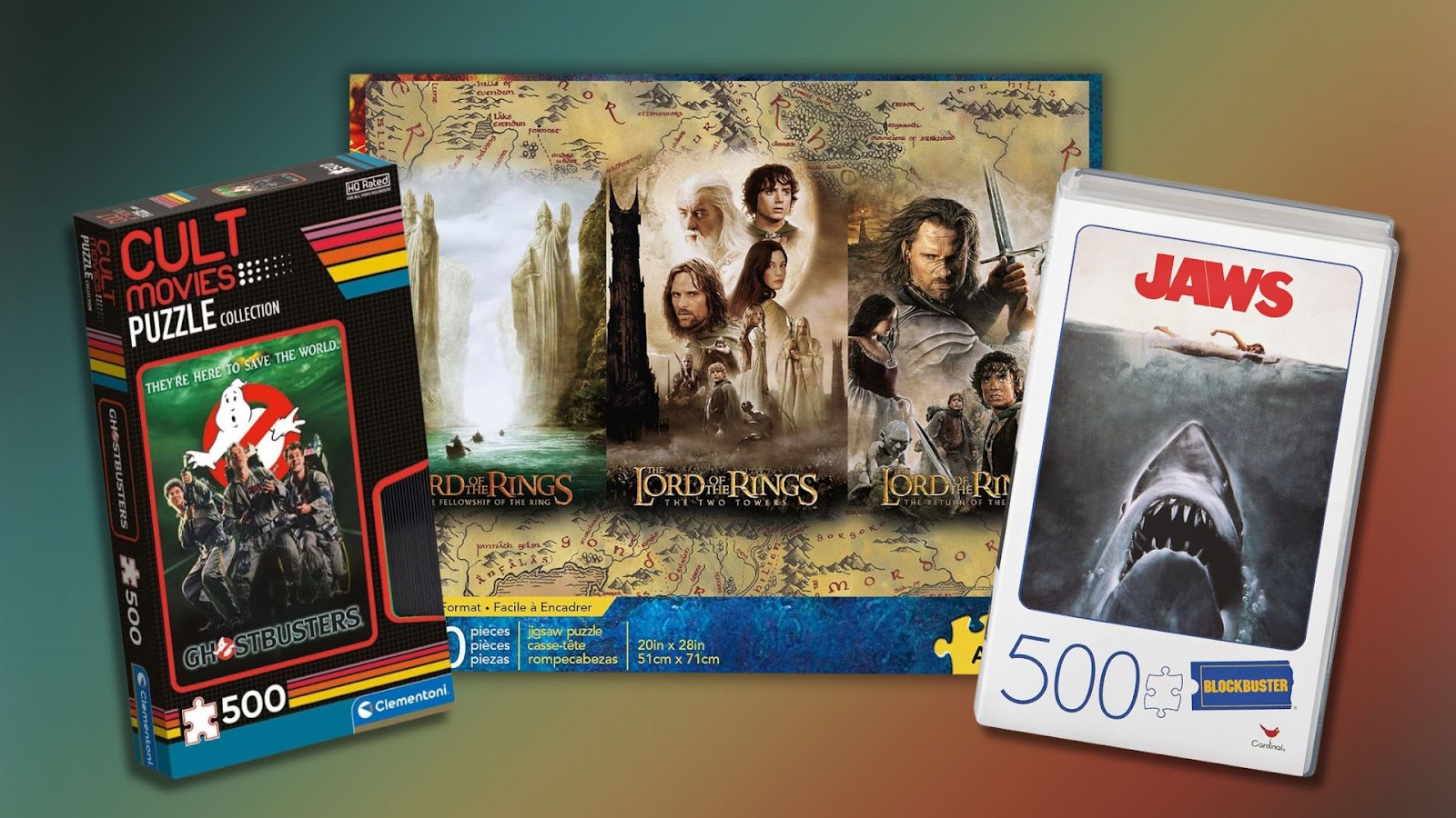 Coleção de quebra-cabeças com pôsteres de filmes