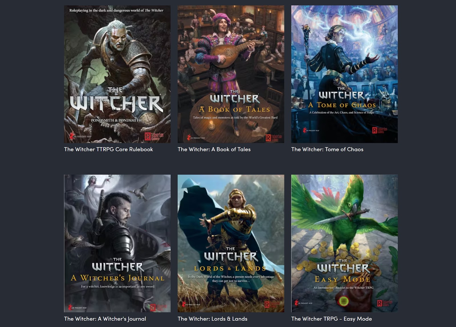 Conjunto de livros do RPG de mesa de The Witcher. (Crédito: Humble Bundle)