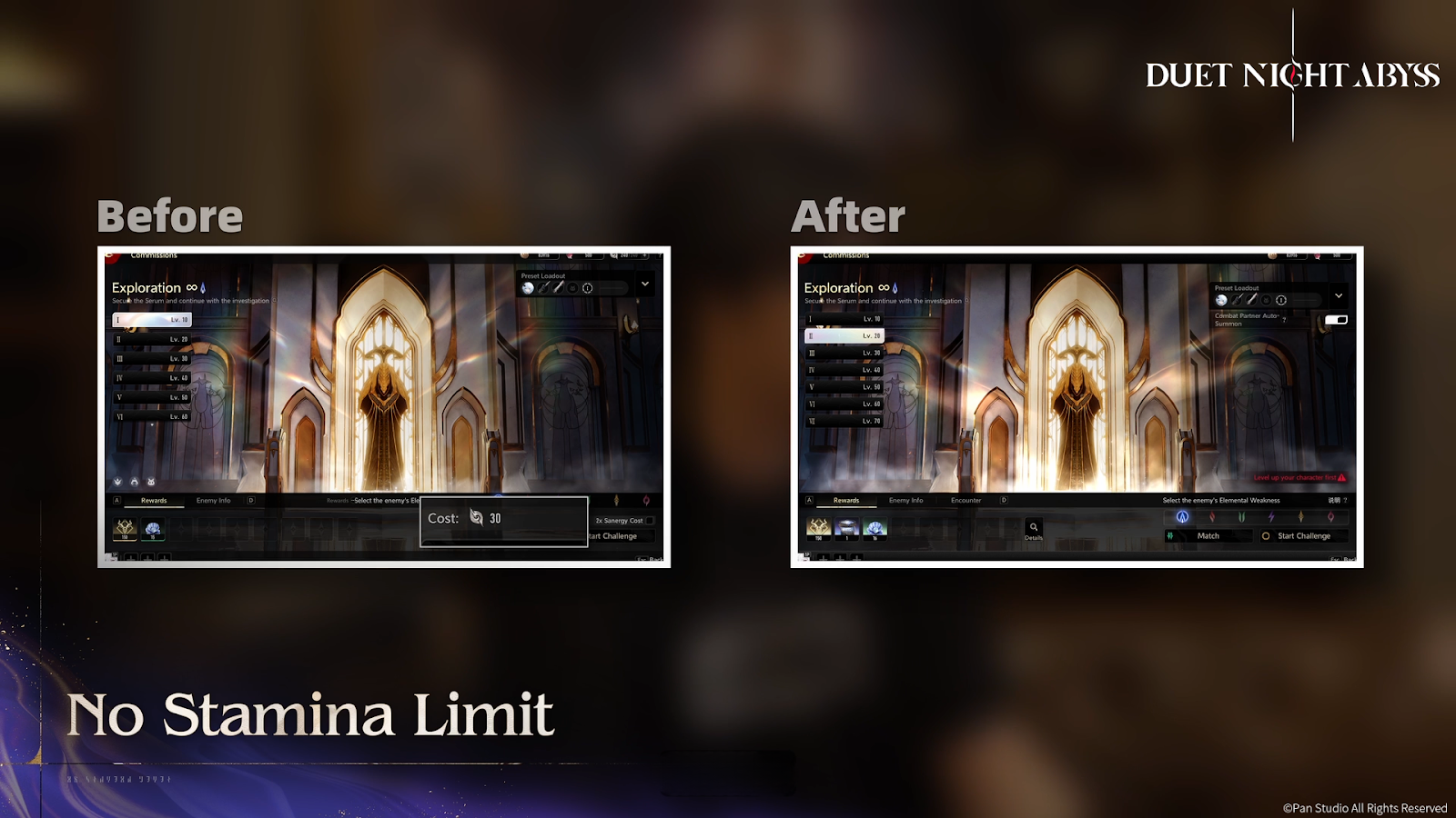Sistema sem limitação de stamina no Duet Night Abyss