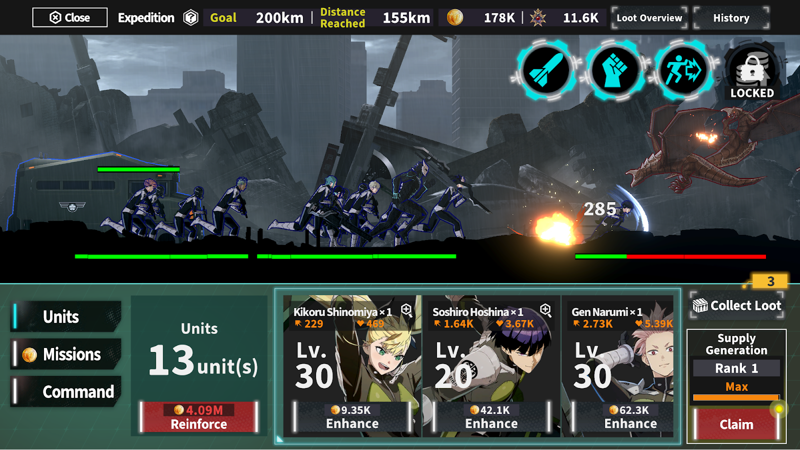Mini-game side-scrolling de Kaiju No. 8