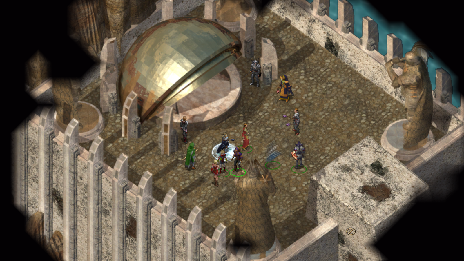 Cenário em Waukeen's Promenade em Baldur's Gate 2