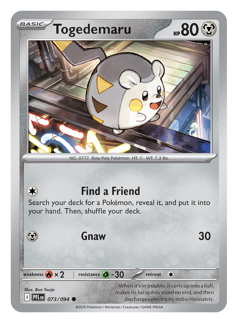 Togedemaru TCG padrão – Crédito: The Pokémon Company