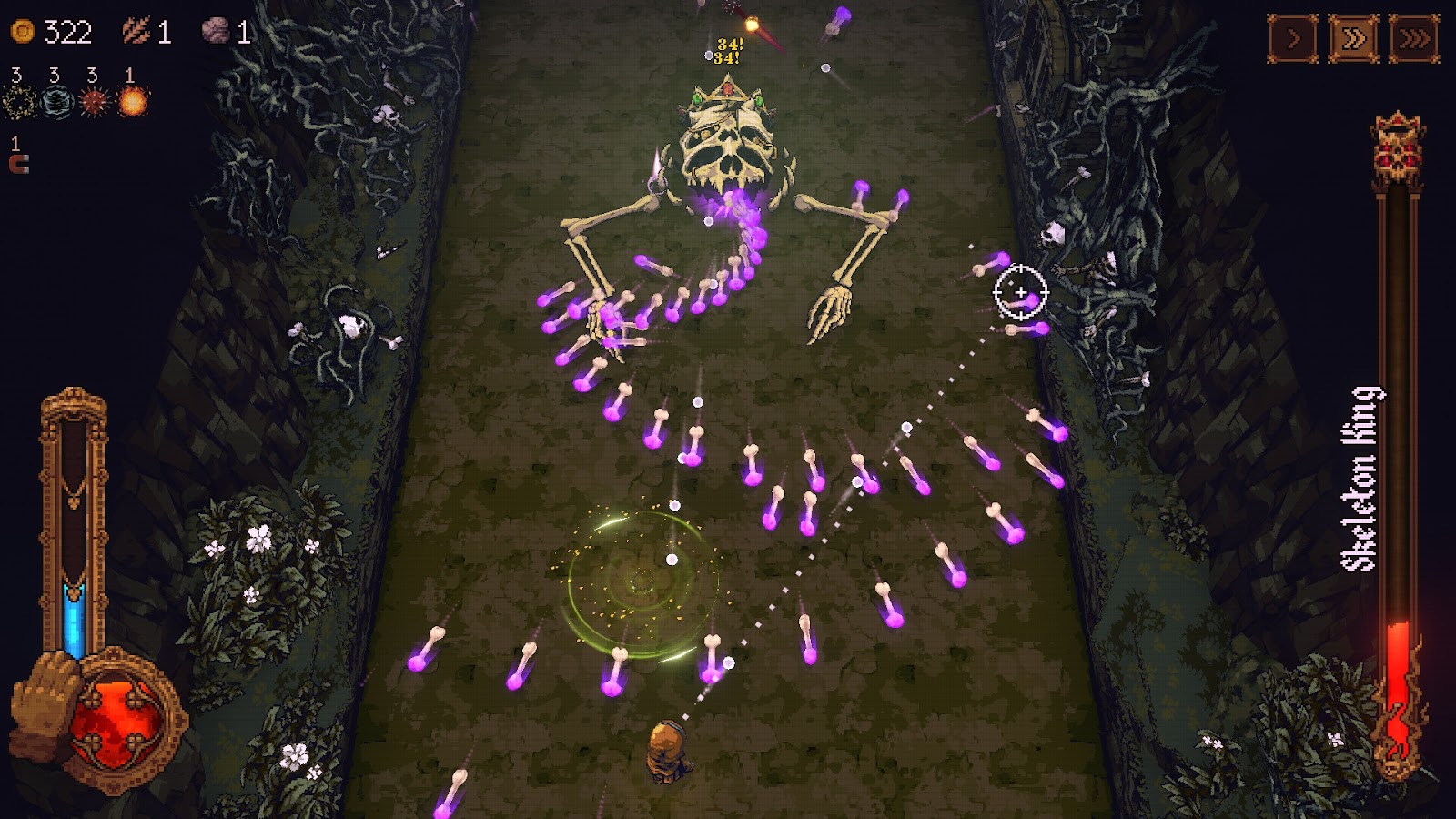 Luta contra chefe no Ball X Pit
