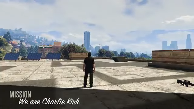 Cena da miss&atilde;o We Are Charlie Kirk em GTA Online. Cr&eacute;dito: YouTube