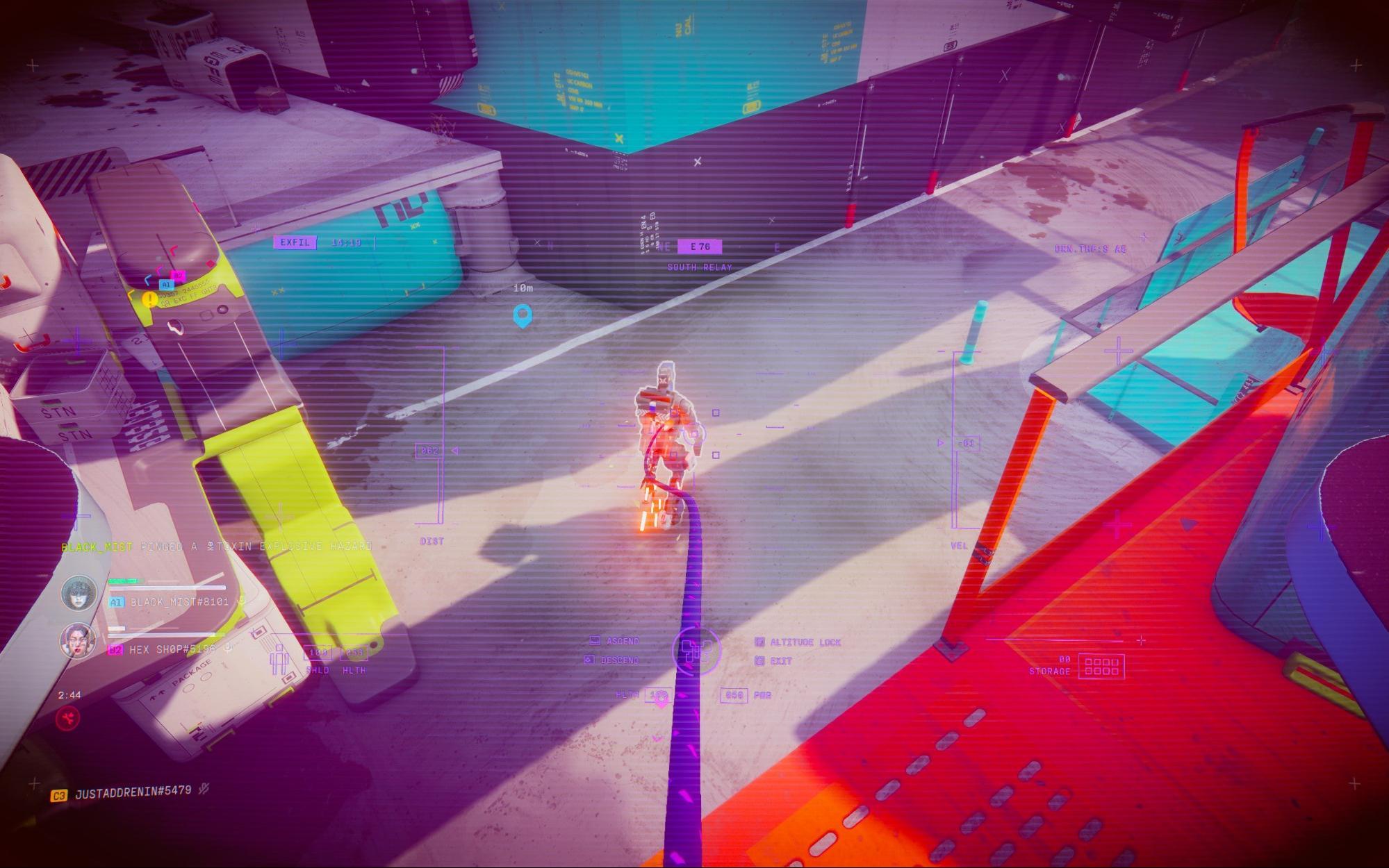 Drone da classe Thief roubando itens durante uma partida.